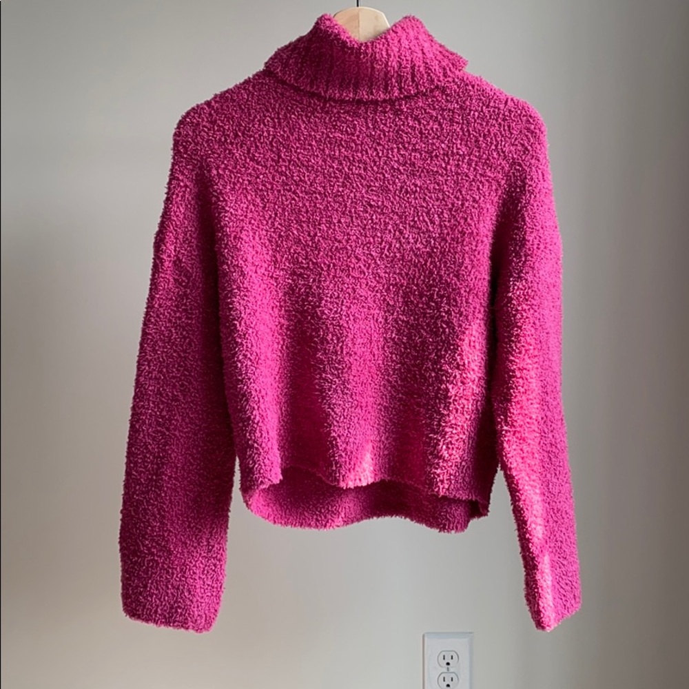 Pink Fuzzy turtleneck